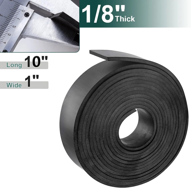 ZERITO Neoprene Rubber Strips Roll,1" Wide × 10' Long by 1/8"(.125)" Thick, Easy Cut Solid Neoprene Rubber Sheet for DIY Gaskets, Pads, Seals, Crafts, Flooring,Weather Stripping, Anti-Slip,Leveling - Image 2
